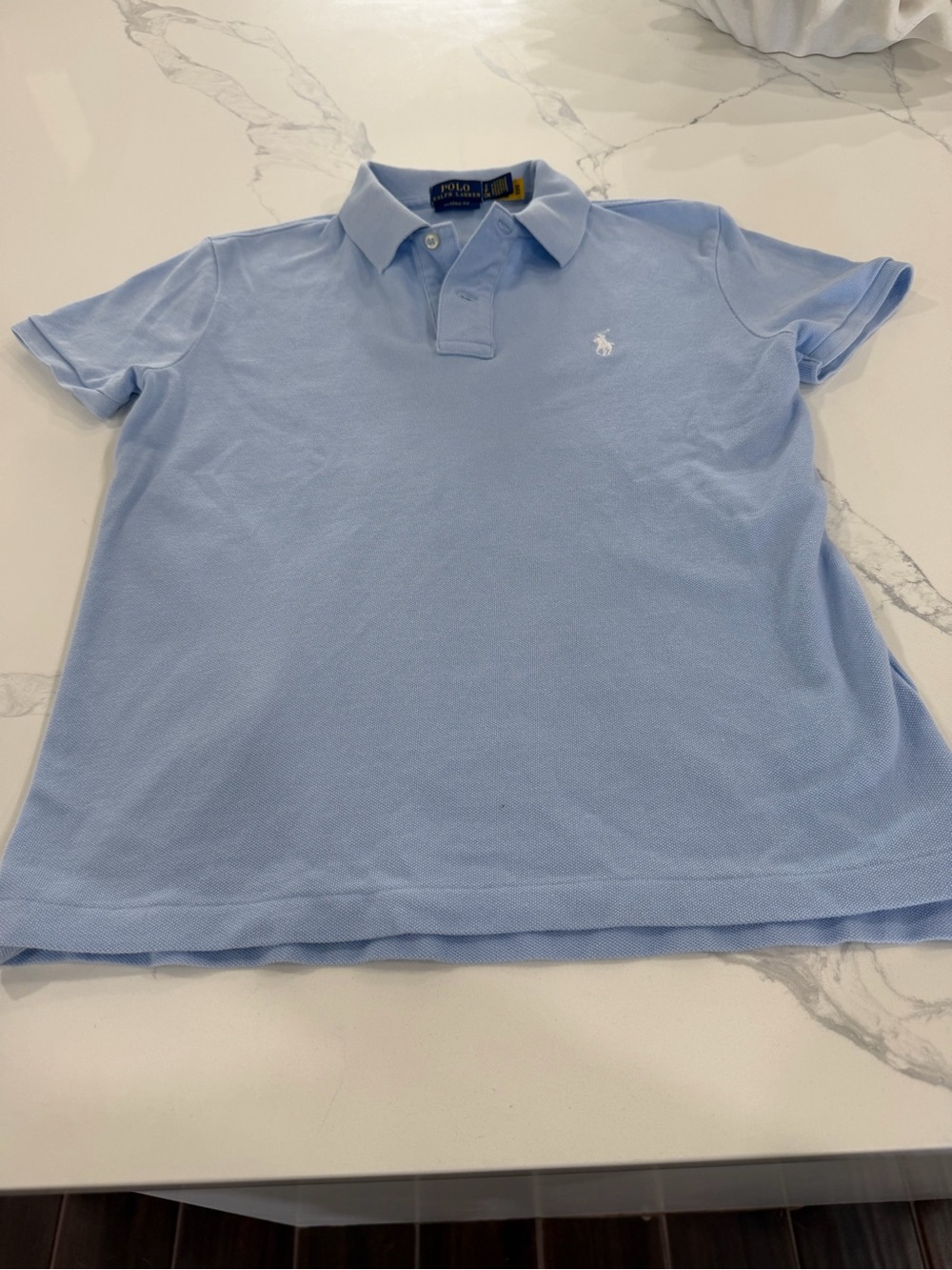 Ralph Lauren Polo Iconic Classic Fit Blue Polo Shirt with White Pony - Picture 2 of 4